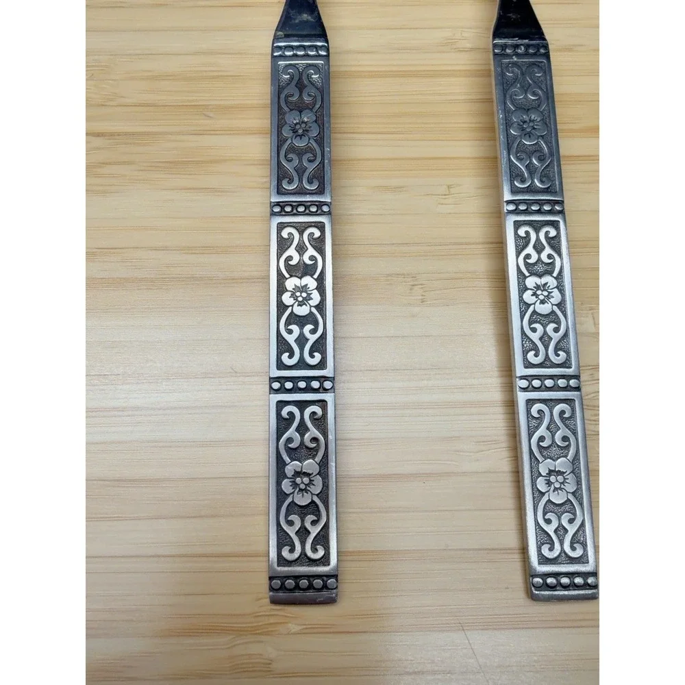 Oneida Isabella Cold Meat Serving Forks Lot of 2 Community Stainless 8.5